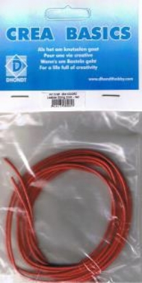 OUTLET Ronde leerveters, 1 mm, 2 x 1 meter, rood