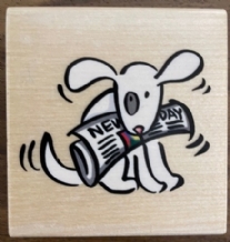 OUTLET Stempel Stampendous, Hond met krant, 5.5 x 4 cm