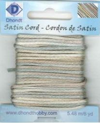 OUTLET Kumihimo satijnkoord, 1.5mm, 5.48 meter, ombre naturel