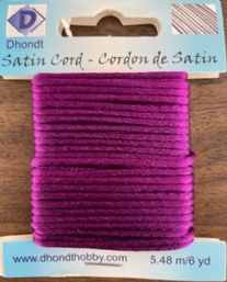 OUTLET Kumihimo satijnkoord, 1.5mm, 5.48 meter, violet
