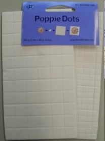 OUTLET Poppie dots vierkant, foamblokjes, 264 st 5mm en 66 st 13mm, wit