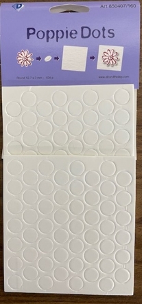 OUTLET Poppie dots rond, foamrondjes, 12.7 x 3 mm, 104 st, wit