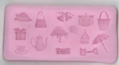 OUTLET Siliconen mal / siliconen vorm, vakantie, 14 x 7 cm met 14 vormpjes