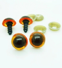 OUTLET Kunststof ogen met veiligheidssluiting, 15mm, 20 stuks amber