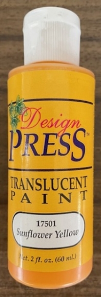 OUTLET Design press transparant acrylverf, 60 ml, zonnebloemgeel