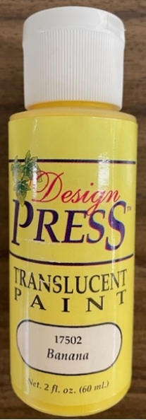 OUTLET Design press transparant acrylverf, 60 ml, bananengeel