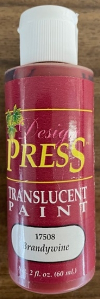 OUTLET Design press transparant acrylverf, 60 ml, brandewijn