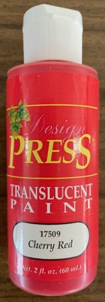OUTLET Design press transparant acrylverf, 60 ml, kersenrood