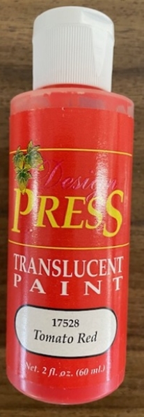 OUTLET Design press transparant acrylverf, 60 ml, tomatenrood