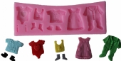 OUTLET Siliconen mal / siliconen vorm, babykleertjes, 6 x 17.5 cm 