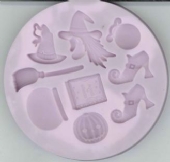 OUTLET Siliconen mal / siliconen vorm, halloween, 8 cm rond 