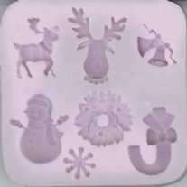 OUTLET Siliconen mal / siliconen vorm, kerst, 8 x 8 cm 