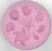 OUTLET Siliconen mal / siliconen vorm, schelpen, 7 cm  rond