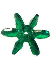 OUTLET Transparante kunststof kralen sunburst, 18 mm, 100 stuks, groen