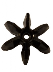 OUTLET Kunststof kralen sunburst, 18 mm, 100 stuks, zwart