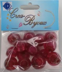 OUTLET Ronde glaskralen 15mm, 14 stuks, rood