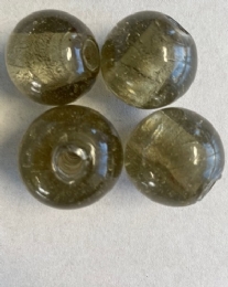 OUTLET Ronde glaskralen 25mm, 4 stuks, brons