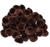 OUTLET Pompoentjes/pompons/pompoms, 25 mm, 40 st, bruin