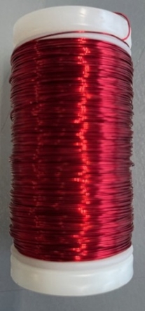 OUTLET wikkeldraad  / bloemdraad/ binddraad rood gelakt, 0.30mm, 100 gram