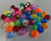 OUTLET Acryl facetkralen 10 mm, assortiment, 50 stuks