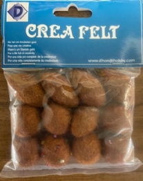 OUTLET Viltkralen / Viltparels ovaal en rond, 12 stuks, bruin