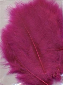 OUTLET Marabou donsveren 10-12 cm, 15 stuks, fuchsia