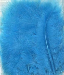 OUTLET Marabou donsveren 10-12 cm, 15 stuks, turquoise