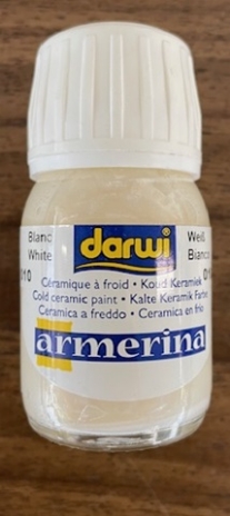OUTLET Darwi Armerina porseleinverf / keramiekverf, 30 ml, wit