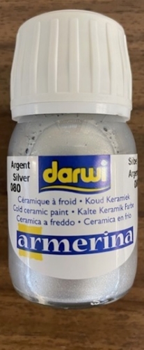 OUTLET Darwi Armerina porseleinverf / keramiekverf, 30 ml, zilver