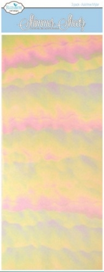 OUTLET Elizabeth - mylar shimmer sheetz folie, 12.5 x 30.5 cm, 3 vel, Light pink iris
