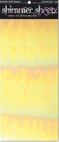 OUTLET Elizabeth - mylar shimmer sheetz folie, 12.5 x 30.5 cm, 3 vel, yellow iris