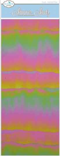 OUTLET Elizabeth - mylar shimmer sheetz folie, 12.5 x 30.5 cm, 3 vel, fire opal gemstone