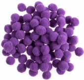 OUTLET Pompoentjes/pompons/pompoms, 13 mm, 80 st, paars