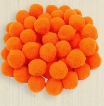 OUTLET Pompoentjes/pompons/pompoms, 13 mm, 80 st, oranje
