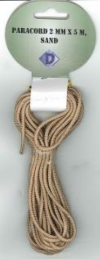OUTLET Paracord / koord / touw, 2 mm, 5 meter, zand