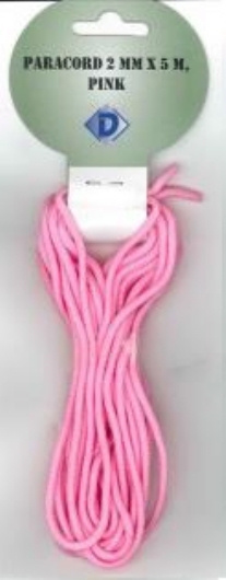 OUTLET Paracord / koord / touw, 2 mm, 5 meter, rose