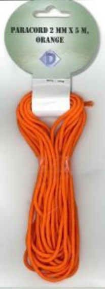 OUTLET Paracord / koord / touw, 2 mm, 5 meter, oranje