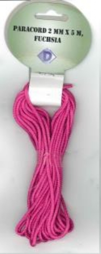 OUTLET Paracord / koord / touw, 2 mm, 5 meter, fuchsia