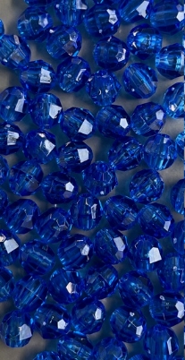 OUTLET Acryl facetkralen 6 mm, blauw, 100 stuks