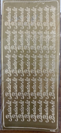 OUTLET Stickervel Bedankt GOUD 