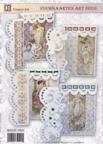 OUTLET Vouwkaarten art deco, 4 kaarten
