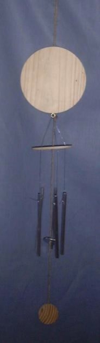OUTLET Houten windgong met 5 metalen buisjes 55 cm