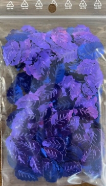 OUTLET Pailletten blaadjes, 18 x 11 mm, 10 gram, blauw/paars