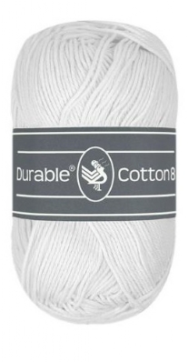 Durable cotton 8, katoenen breigaren/haakgaren, 50 gram, 310 wit