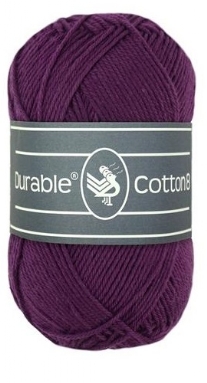 Durable cotton 8, katoenen breigaren/haakgaren, 50 gram, 251 aubergine