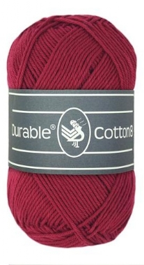 Durable cotton 8, katoenen breigaren/haakgaren, 50 gram, 222 Bordeaux