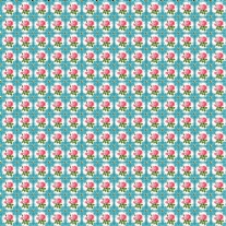 Bedrukte katoenen stof, 45 x 50 cm, so cute blauw, bloemen motief