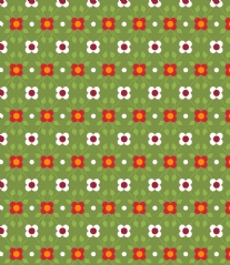 Bedrukte katoenen stof, 45 x 50 cm,  retro groen, bloemen motief