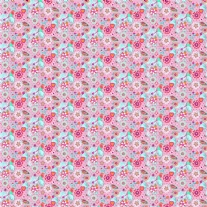 Bedrukte katoenen stof, 45 x 50 cm, so cute roze, bloemen motief