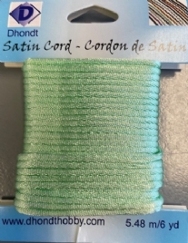 OUTLET Kumihimo satijnkoord, 1.5mm, 5.48 meter, mintgroen